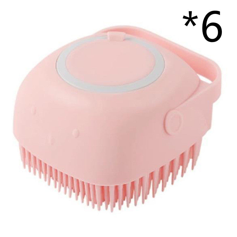 Silicone Pet Bath & Massage Brush with Shampoo Dispenser