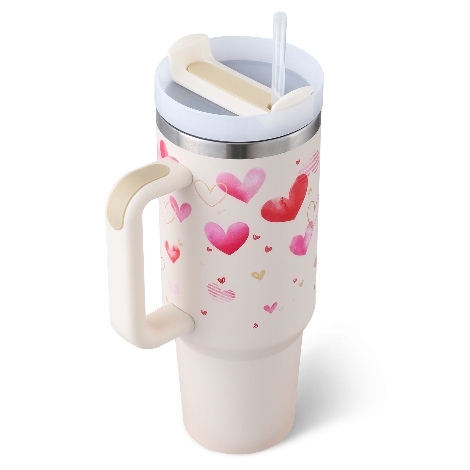 40 Oz Spill-Proof Coffee Tumbler – Handle, Straw & Lid | Vacuum Insulated Mug for Car, Gym, Gifts