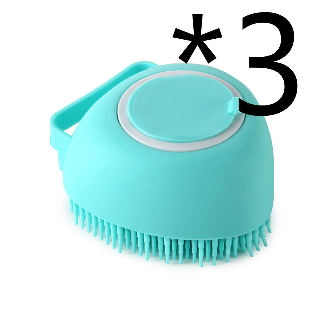 Silicone Pet Bath & Massage Brush with Shampoo Dispenser