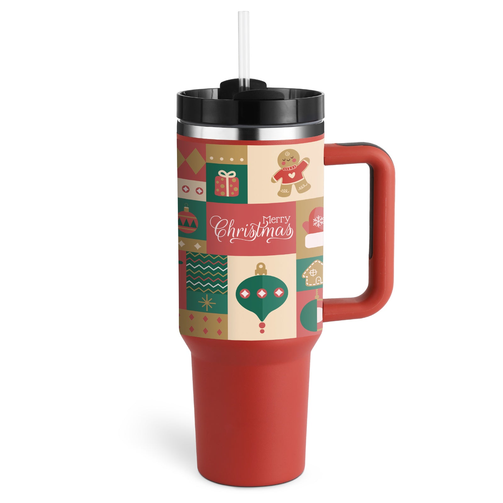 40 Oz Spill-Proof Coffee Tumbler – Handle, Straw & Lid | Vacuum Insulated Mug for Car, Gym, Gifts