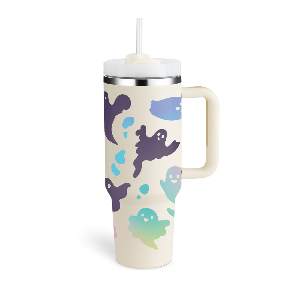 40 Oz Spill-Proof Coffee Tumbler – Handle, Straw & Lid | Vacuum Insulated Mug for Car, Gym, Gifts