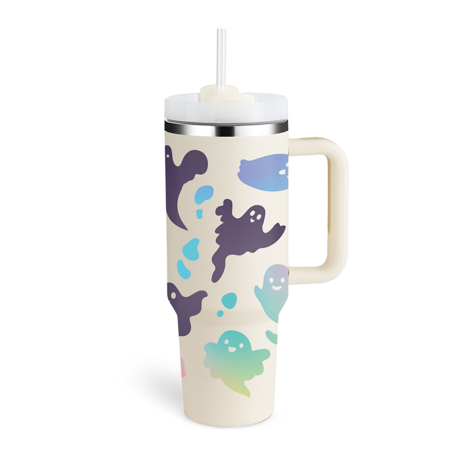 40 Oz Spill-Proof Coffee Tumbler – Handle, Straw & Lid | Vacuum Insulated Mug for Car, Gym, Gifts