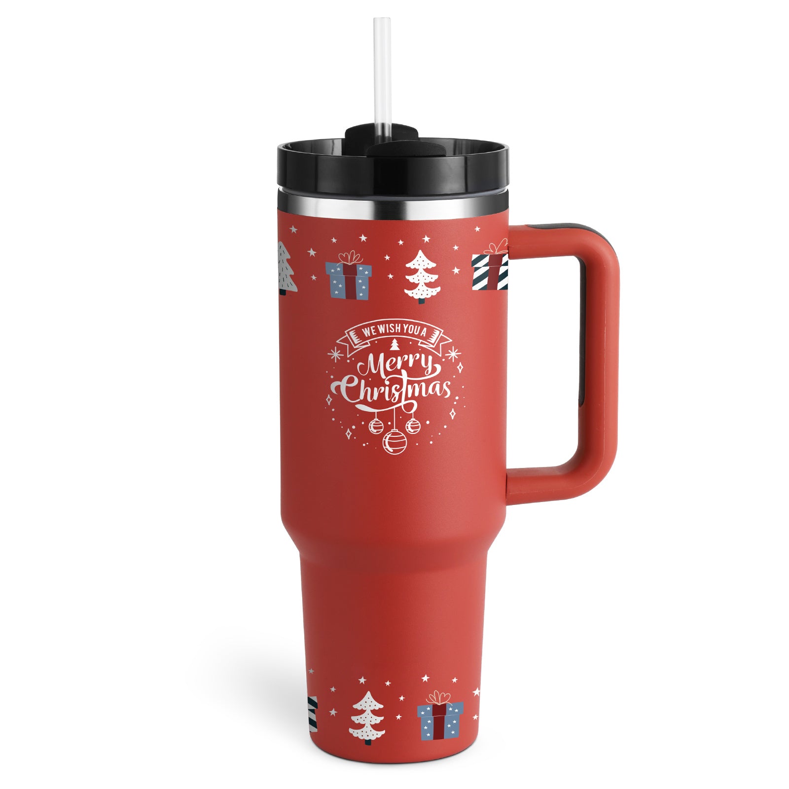 40 Oz Spill-Proof Coffee Tumbler – Handle, Straw & Lid | Vacuum Insulated Mug for Car, Gym, Gifts