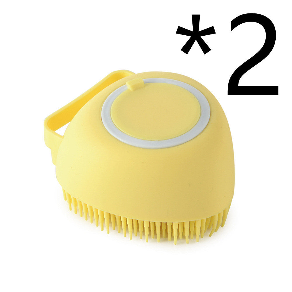 Silicone Pet Bath & Massage Brush with Shampoo Dispenser