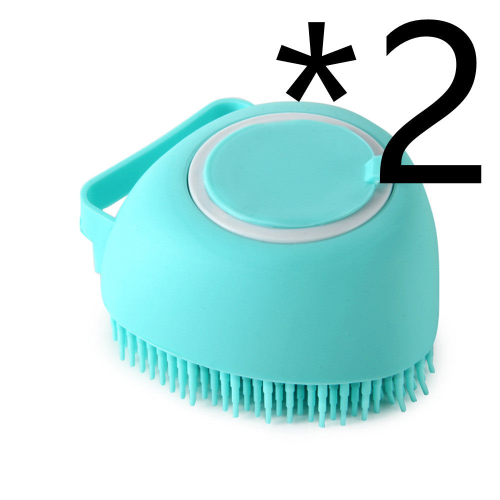 Silicone Pet Bath & Massage Brush with Shampoo Dispenser