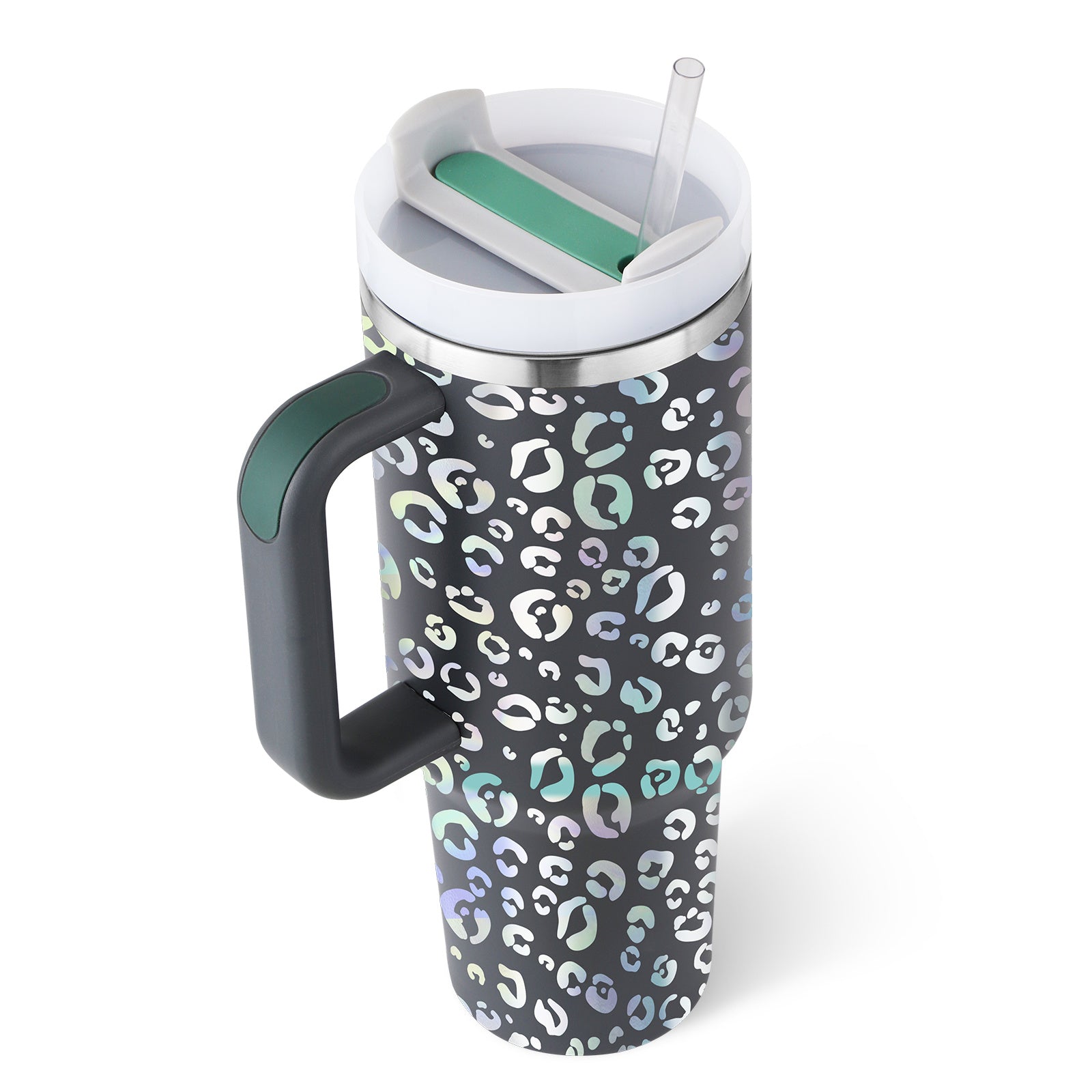 40 Oz Spill-Proof Coffee Tumbler – Handle, Straw & Lid | Vacuum Insulated Mug for Car, Gym, Gifts