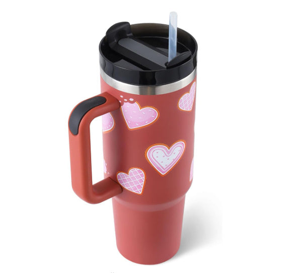 40 Oz Spill-Proof Coffee Tumbler – Handle, Straw & Lid | Vacuum Insulated Mug for Car, Gym, Gifts