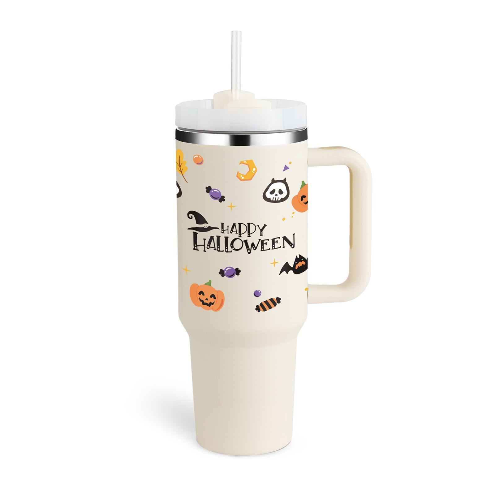 40 Oz Spill-Proof Coffee Tumbler – Handle, Straw & Lid | Vacuum Insulated Mug for Car, Gym, Gifts