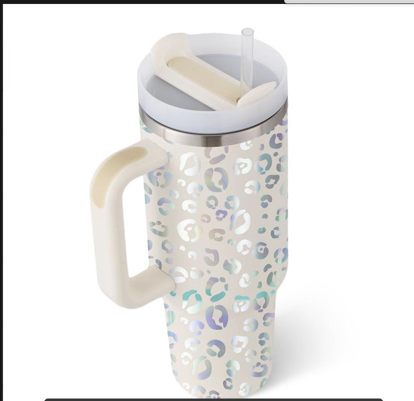 40 Oz Spill-Proof Coffee Tumbler – Handle, Straw & Lid | Vacuum Insulated Mug for Car, Gym, Gifts