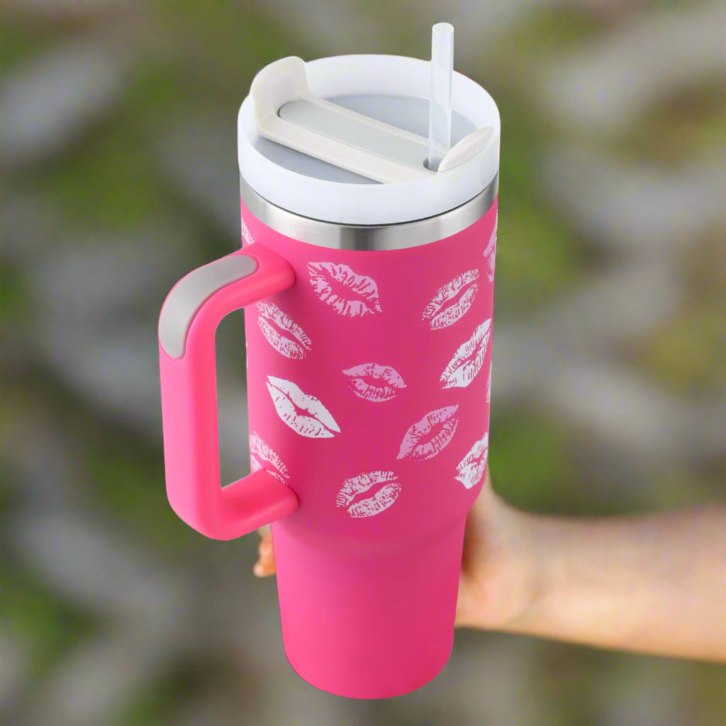 40 Oz Spill-Proof Coffee Tumbler – Handle, Straw & Lid | Vacuum Insulated Mug for Car, Gym, Gifts