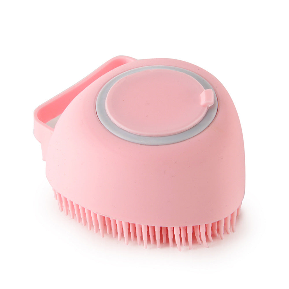 Silicone Pet Bath & Massage Brush with Shampoo Dispenser