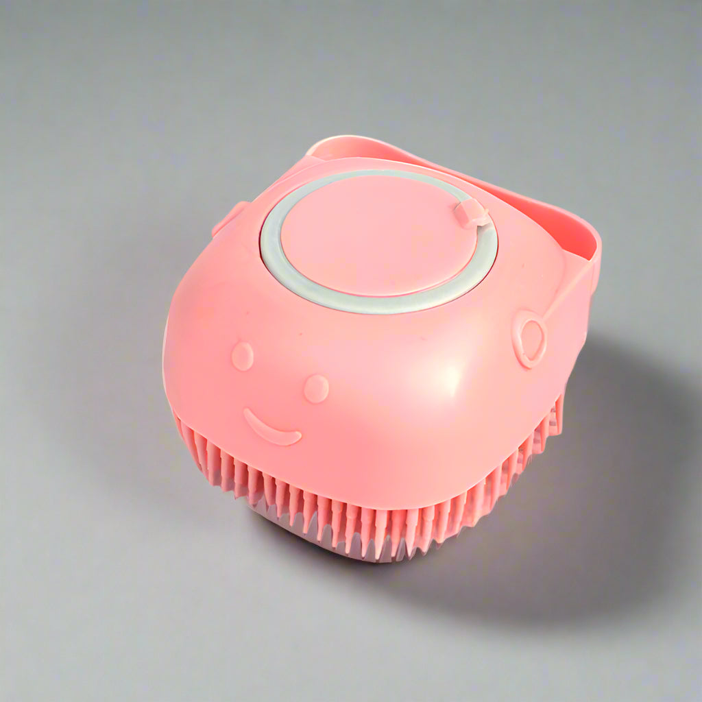 Silicone Pet Bath & Massage Brush with Shampoo Dispenser