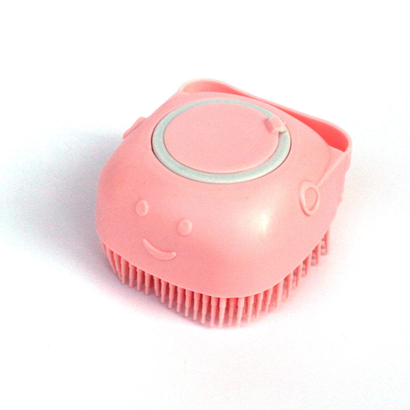 Silicone Pet Bath & Massage Brush with Shampoo Dispenser