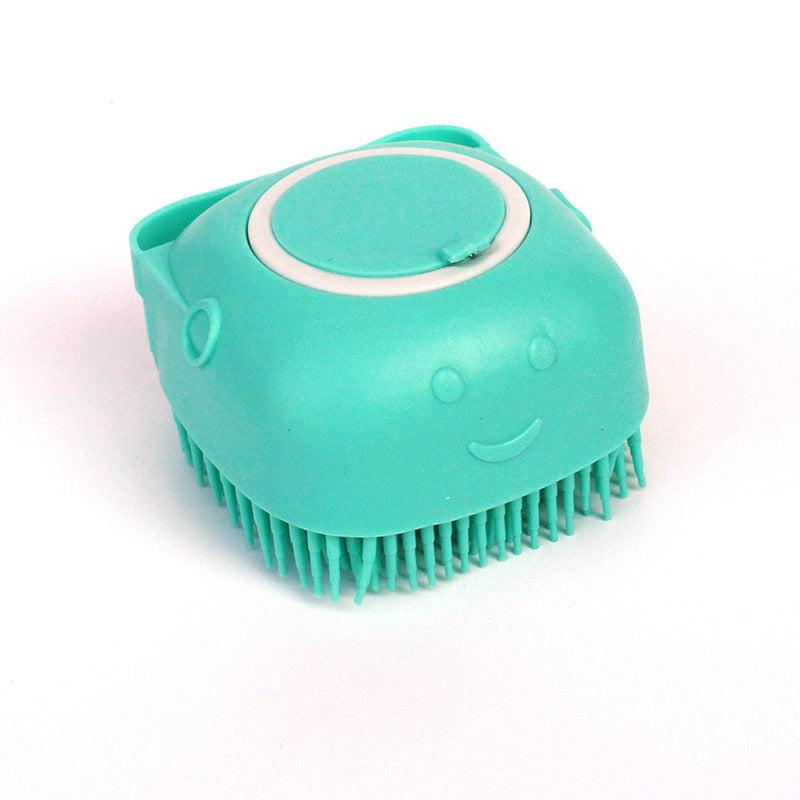 Silicone Pet Bath & Massage Brush with Shampoo Dispenser