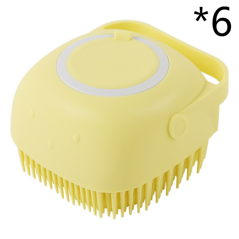 Silicone Pet Bath & Massage Brush with Shampoo Dispenser