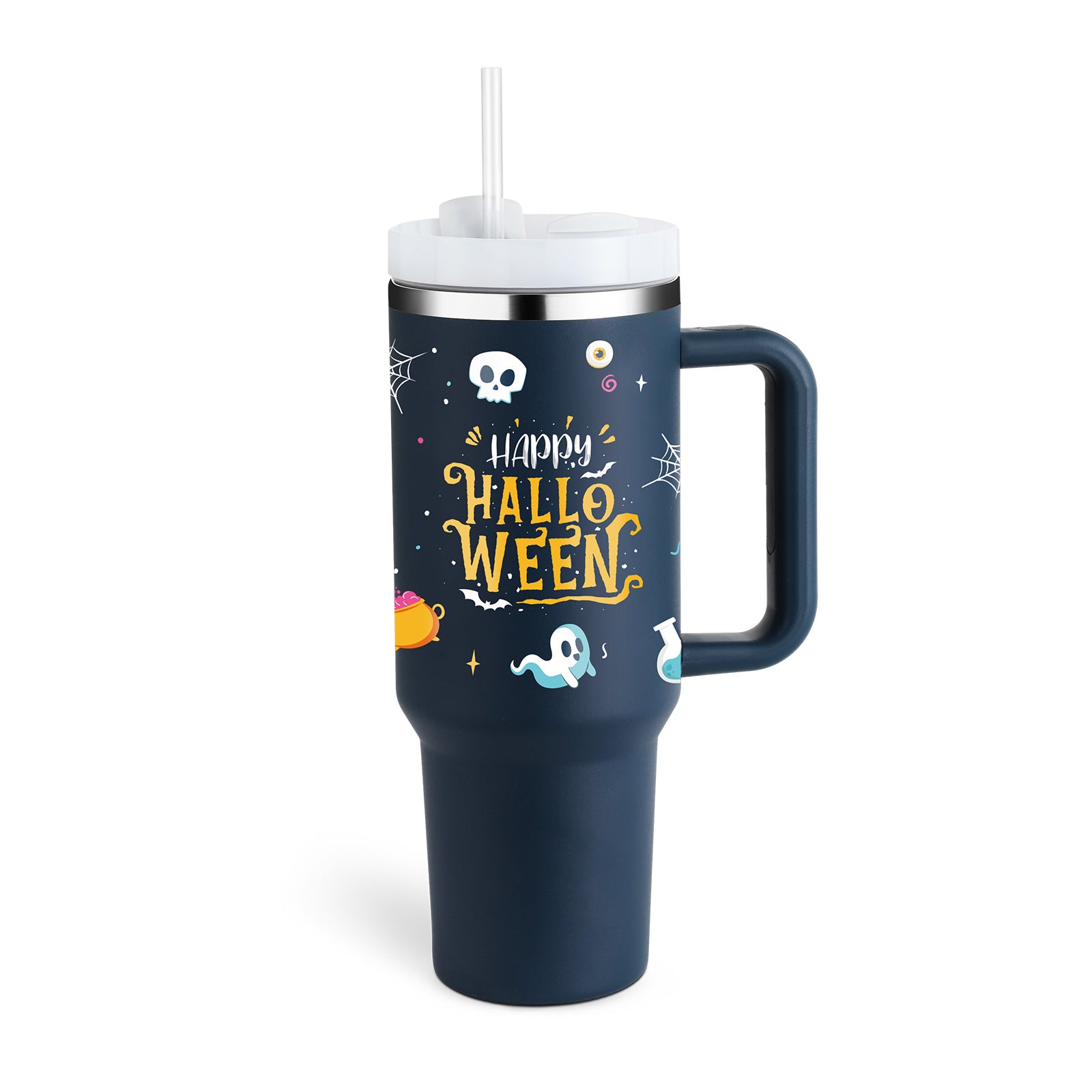 40 Oz Spill-Proof Coffee Tumbler – Handle, Straw & Lid | Vacuum Insulated Mug for Car, Gym, Gifts