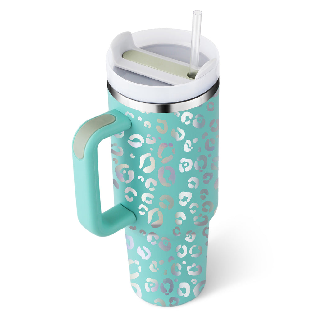40 Oz Spill-Proof Coffee Tumbler – Handle, Straw & Lid | Vacuum Insulated Mug for Car, Gym, Gifts
