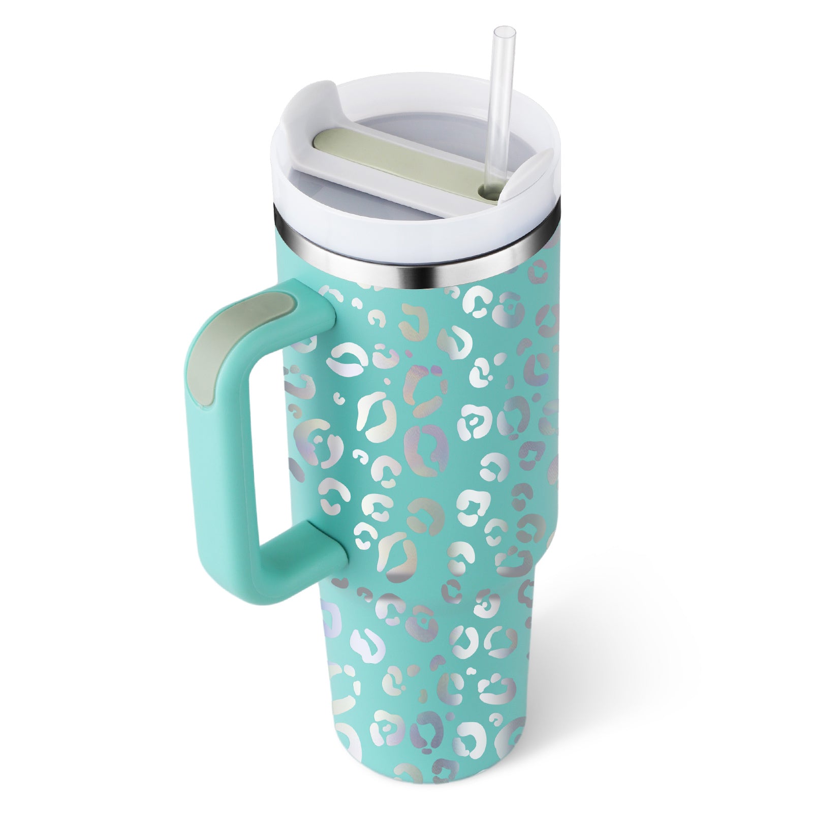 40 Oz Spill-Proof Coffee Tumbler – Handle, Straw & Lid | Vacuum Insulated Mug for Car, Gym, Gifts