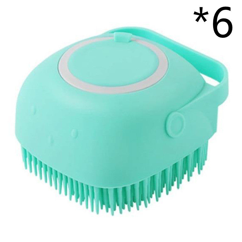 Silicone Pet Bath & Massage Brush with Shampoo Dispenser