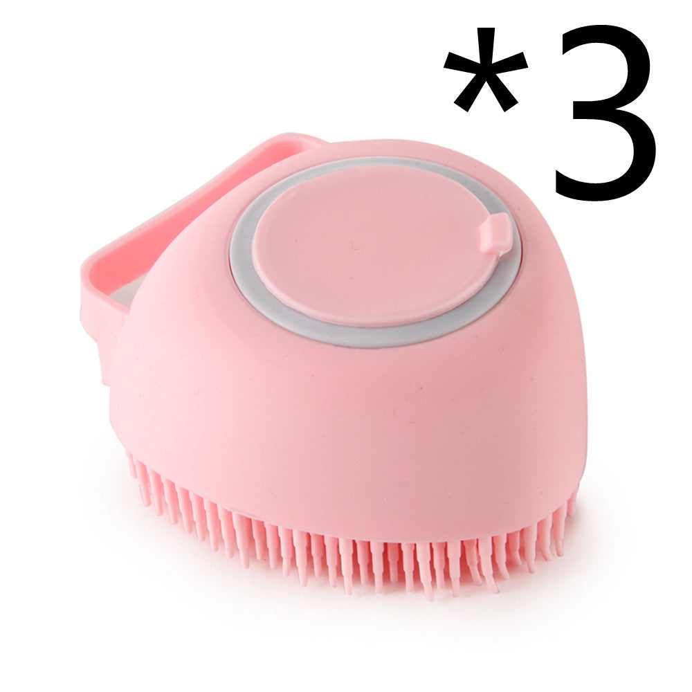 Silicone Pet Bath & Massage Brush with Shampoo Dispenser