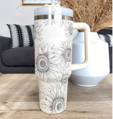 40 Oz Spill-Proof Coffee Tumbler – Handle, Straw & Lid | Vacuum Insulated Mug for Car, Gym, Gifts