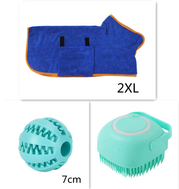 Silicone Pet Bath & Massage Brush with Shampoo Dispenser