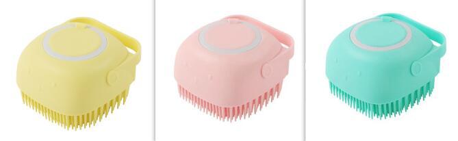 Silicone Pet Bath & Massage Brush with Shampoo Dispenser